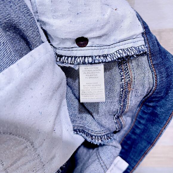 LOFT Denim Cut Off Bermuda Jean Shorts Dark Wash Mid Rise Stretch Womens 4 27 - Picture 7 of 7